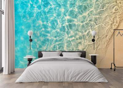 The summer beach with sand and wave. Wall mural