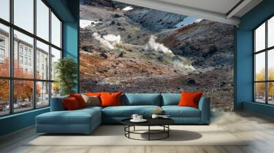 Mountain landscape at Paramushir Island, Karpinsky Volcano. Kuril Islands, Russia Wall mural