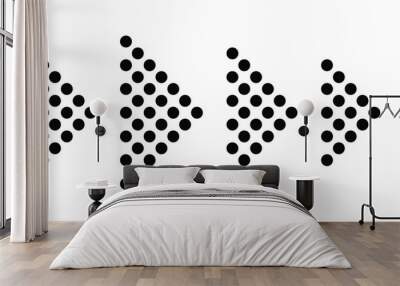 Set of black dots arrows icon. Vector illustration collection of arrows Wall mural