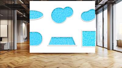 Swimming pool or bath tub with Water ripple vector isolated Wall mural