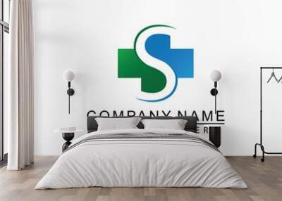 Letter S Medical Healthcare Hospital Logo Wall mural