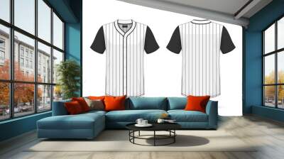 Specification Baseball T Shirt Mockup  isolated on white background , Blank space on the shirt for the design and placing elements or text on the shirt , blank for printing , vector illustration Wall mural