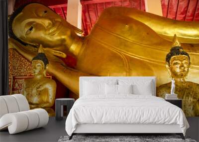 reclining buddha statue in church Wall mural