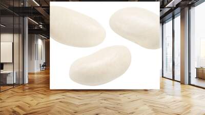 white beans isolated on white. the entire image is sharpness. Wall mural