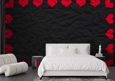 valentines day red heart on black background valentine's day Birthday birthday celebration compliment Wall mural