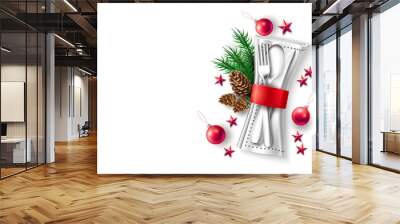 Vector christmas holiday restauran cafe menu 3d Wall mural