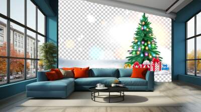 Vector christmas tree, xmas new year design Wall mural