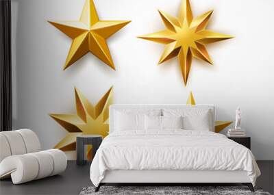 Vector golden star ranking symbol, top award Wall mural