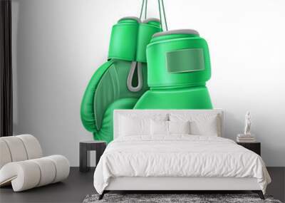 Vector green pair of boxing glove lace realistic Wall mural