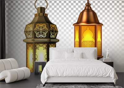 Vector ramadan kareem lamp lantern realistic Wall mural