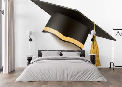 Vector realistic mortar board hat education hat Wall mural