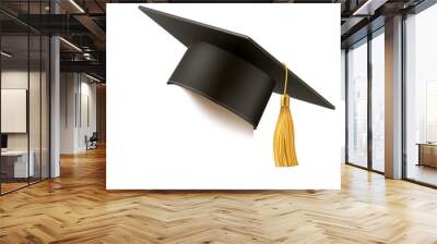 Vector realistic mortar board hat education hat Wall mural