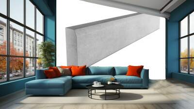 Grey curbstone on white background Wall mural