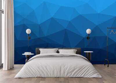 Blue triangles background. Abstract polygonal illustration. Vector geometric image. Wall mural