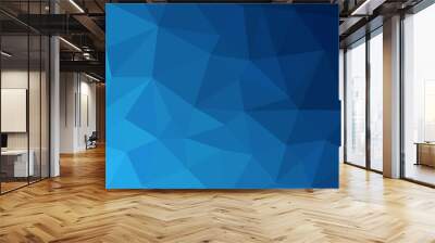 Blue triangles background. Abstract polygonal illustration. Vector geometric image. Wall mural