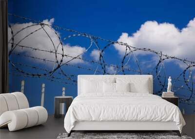 Barbed wire fence Wall mural