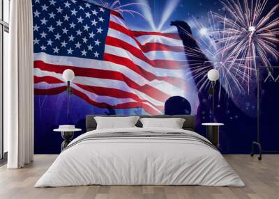 Independence day, 4th of July concept. Wall mural