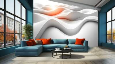 3D Render Abstract Grey Background with Modern Minimalist Serpentine Shape: Elegant and Contemporary Design for a Sleek and Futuristic Concept Wall mural