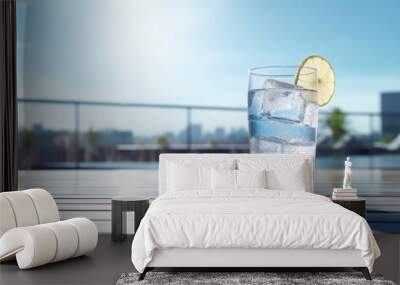 A Glass of Sparkling Water: The Clear Choice for Healthy Hydration, the Cornerstone of a Balanced Diet, and Vital for Wellness Wall mural