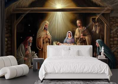 Christmas nativity scene Wall mural