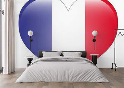 Herz Flagge - Frankreich Wall mural