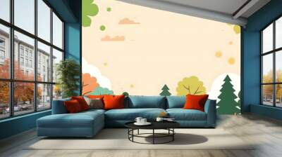 Playful Forest Illustration Wall mural