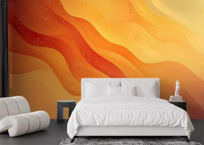 Vibrant abstract waves in warm orange and yellow hues. Wall mural