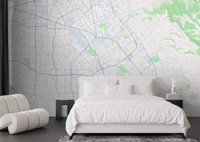 San Jose California Map, Detailed Map of San Jose California Wall mural