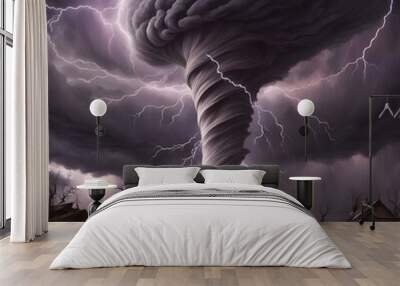 Tornado in the sky Wall mural