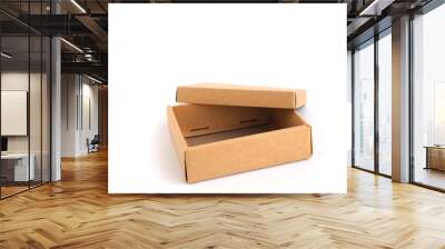 Open cardboard box isolated on white background. Wall mural