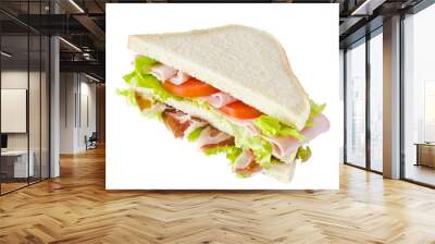 Sandwich with various healthy ingredients on a plate Wall mural