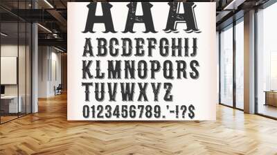 Vintage Classic Western And Tattoo ABC Font Wall mural