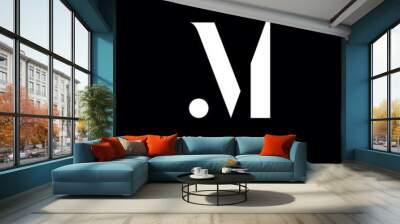  Initial letter M classic typography logo design inspiration vector icon illustration custom logo design vector Wall mural