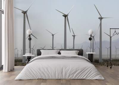 hazy wind turbine 2 Wall mural