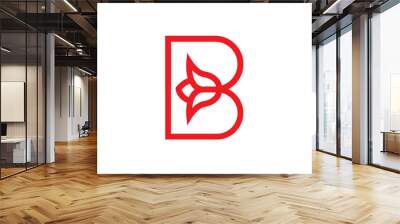 rose letter b logo icon Wall mural