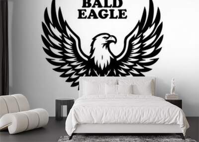 Bald eagle silhouette icon logo vector illustration. Wall mural