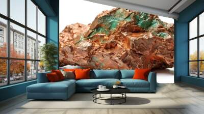 Close-up copper ore on white background copper rock Wall mural