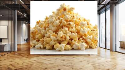 pile of popcorn with butter on white background Wall mural