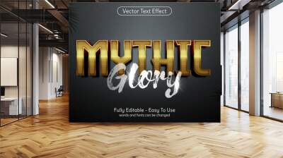 Creative 3d text Mythic glory, editable style effect template Wall mural