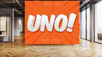 Creative 3d uno!  editable text effect template Wall mural