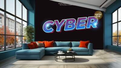 Cyber editable text effect template style Wall mural