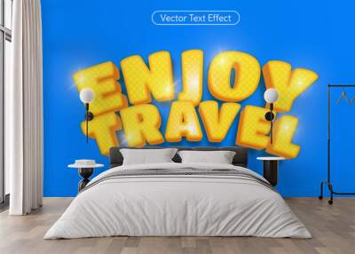 Enjoy travel text, editable illustrator text effect Wall mural