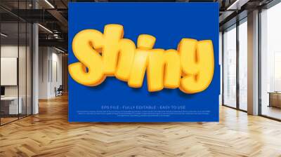 Shiny yellow 3d text effect Wall mural