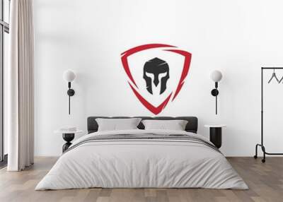 Spartan Logo with Red Emblem Wall mural