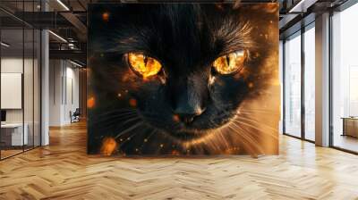 Cat Eyes Fire. Wall mural