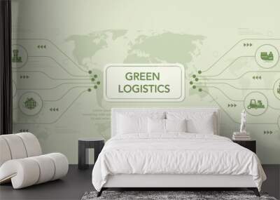 Green logistics or Sustainable transport. Sustainable development economy and clean. transport icon for business sustainable strategy. Green vector. Wall mural