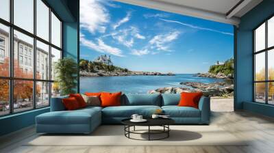 blue sky over an ocean inlet in Newport Rhode Island Wall mural