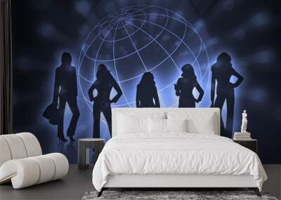 silhouettes of business women Wall mural