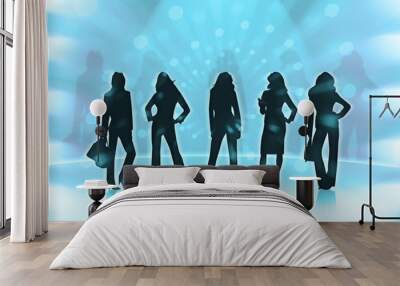 silhouettes of business women Wall mural