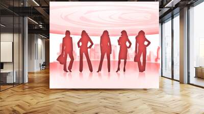 silhouettes of business women Wall mural